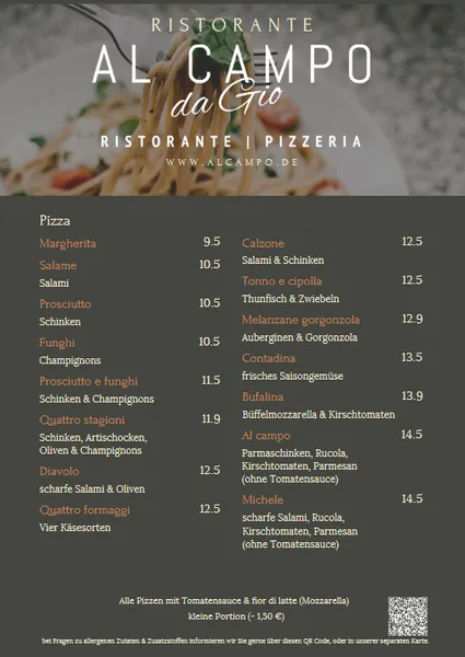 menu 0 of Al Campo da Gio - Ristorante | Pizzeria