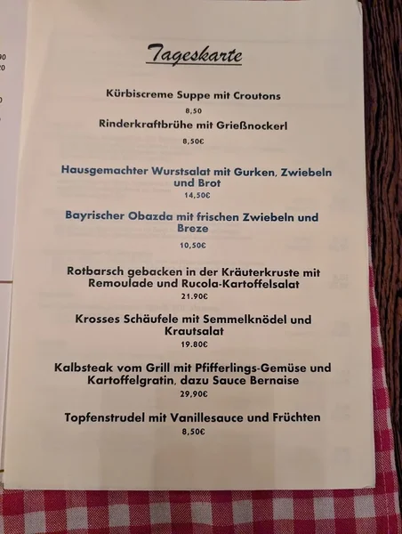 menu 1 of Metzgerwirt
