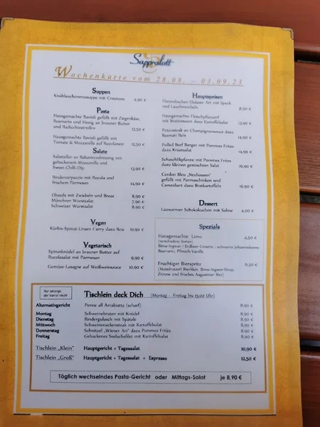 menu 0 of Sappralott