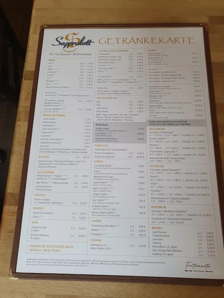 menu 1 of Sappralott