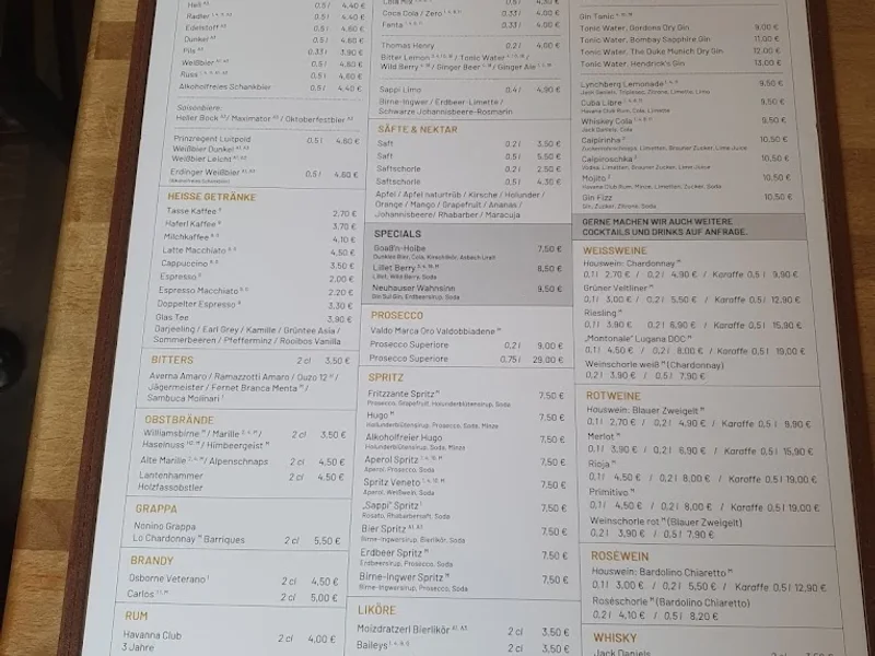 menu 1 of Sappralott