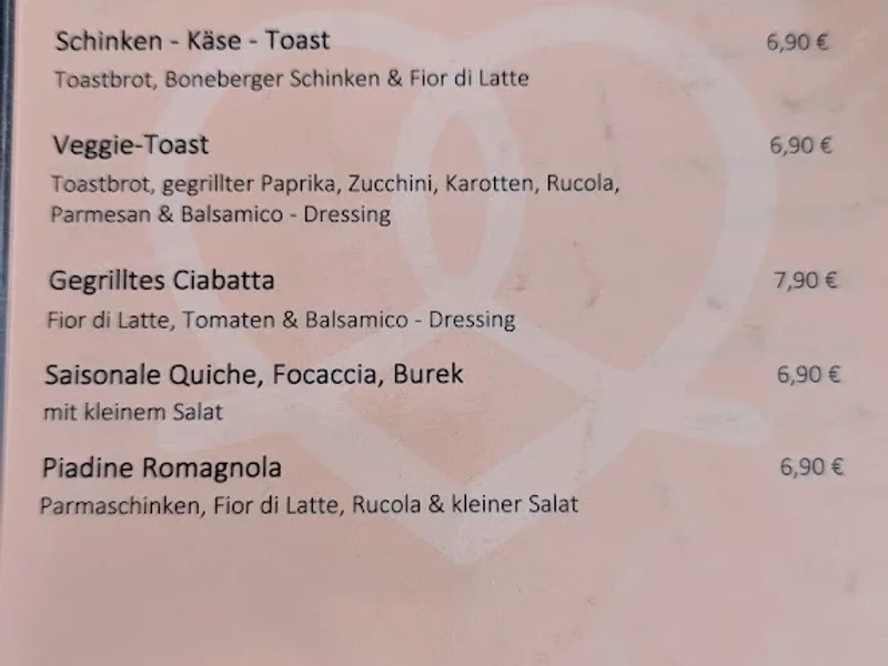 menu 2 of Pavillon Bäckerei Reis