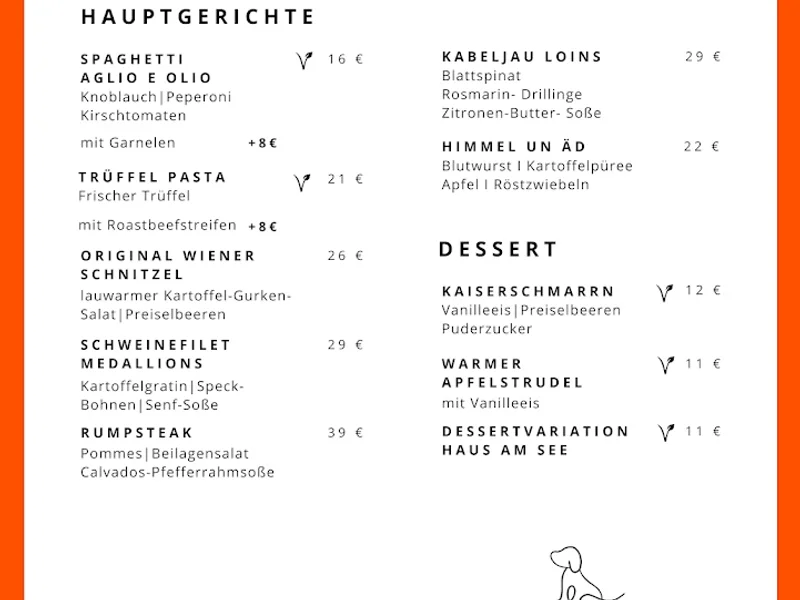 menu 0 of HAUS AM SEE