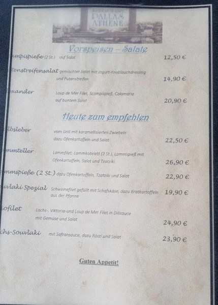 menu 0 of Pallas Athene München