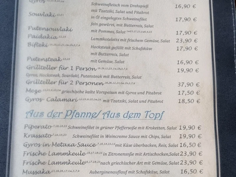 menu 1 of Pallas Athene München