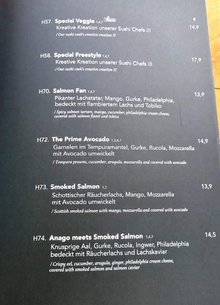 menu 0 of Kokono München