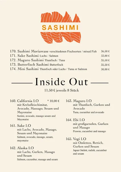 menu 1 of Mr. Wasabi