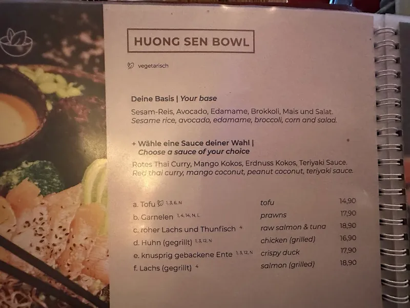 menu 1 of Huong Sen - Fine Sushi & Viet Cuisine