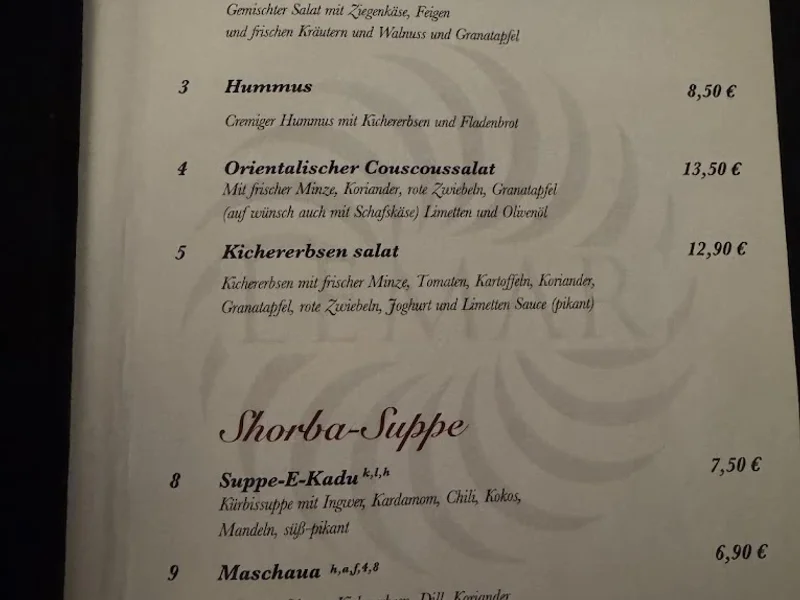 menu 0 of Lemar Restaurant