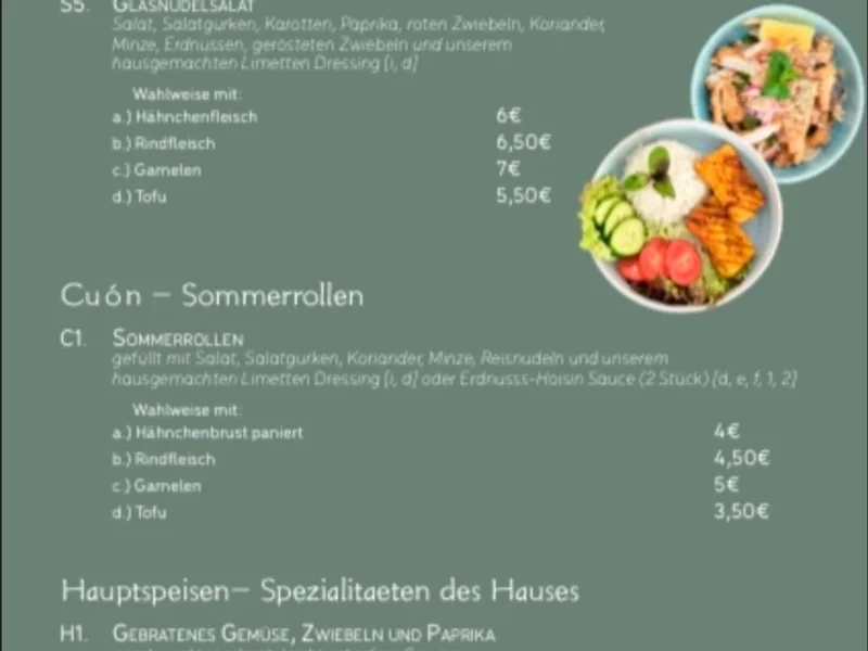 menu 0 of Taste of Vietnam