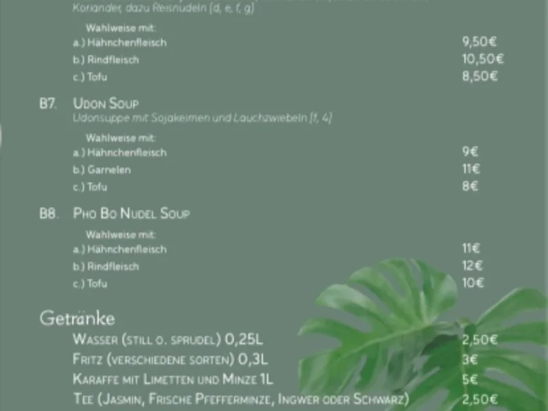 menu 1 of Taste of Vietnam