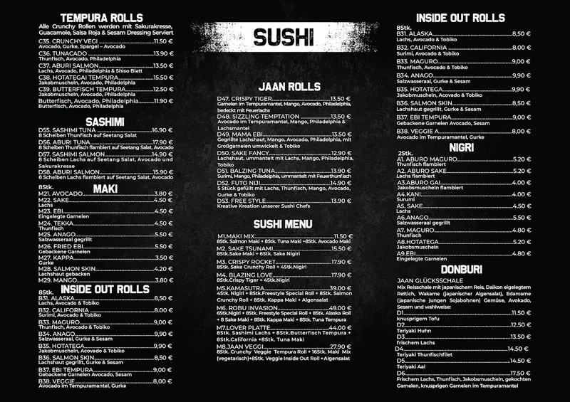 menu 1 of JA AN Restaurant - Altona