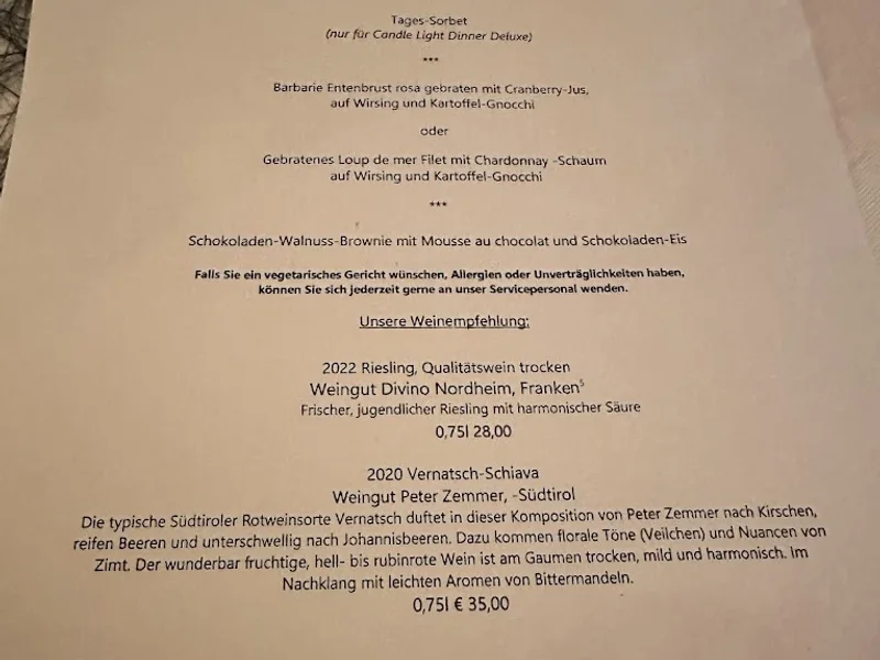 menu 0 of Schlosswirtschaft Schwaige Nymphenburg GmbH