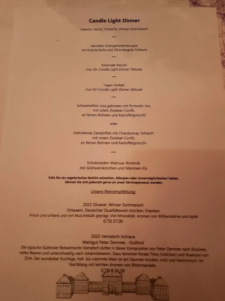 menu 1 of Schlosswirtschaft Schwaige Nymphenburg GmbH