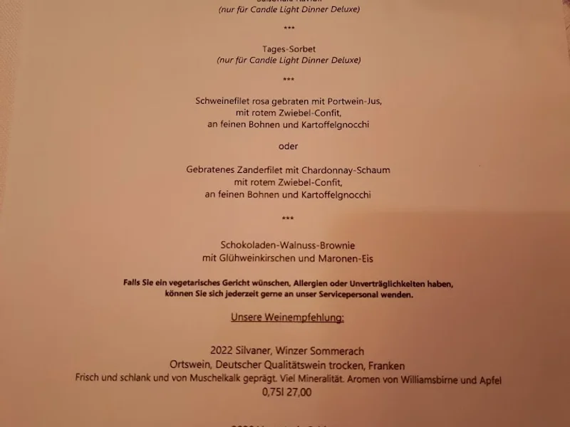 menu 1 of Schlosswirtschaft Schwaige Nymphenburg GmbH