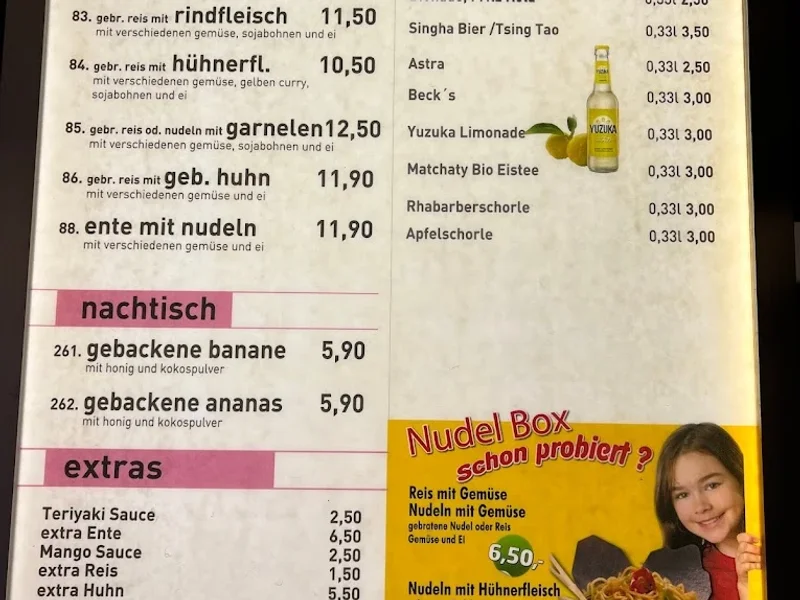 menu 1 of Asia Unique