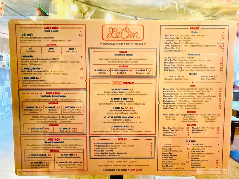 menu 0 of XeÔm Eatery