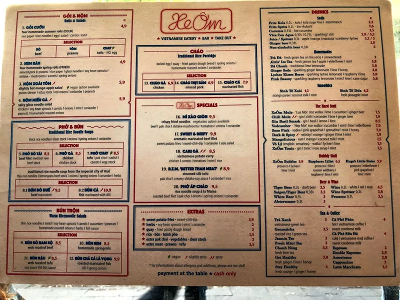 menu 1 of XeÔm Eatery