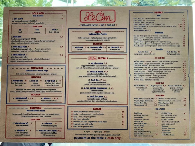 menu 2 of XeÔm Eatery