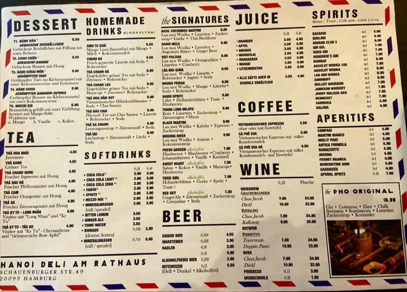 menu 0 of Hanoi Deli Rathaus