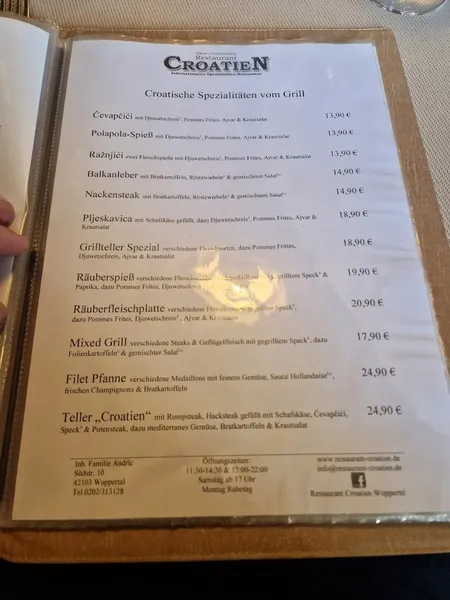 menu 0 of Croatien
