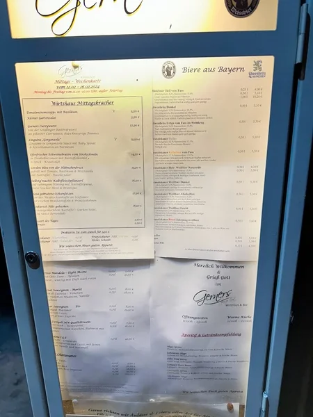 menu 1 of Gerners Wirtshaus & Bar