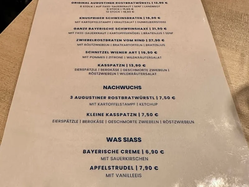 menu 2 of Augustiner am Heumarkt