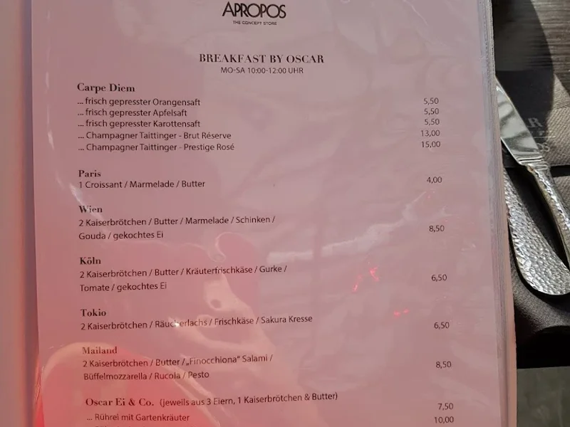 menu 1 of OSCAR im APROPOS