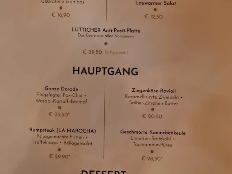 menu 1 of Lütticher
