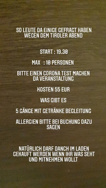 menu 0 of Restaurant Der Tiroler inkl Spezialitäten Geschäft