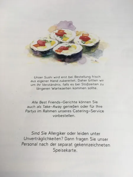 menu 2 of Best Friends Sushi Bar