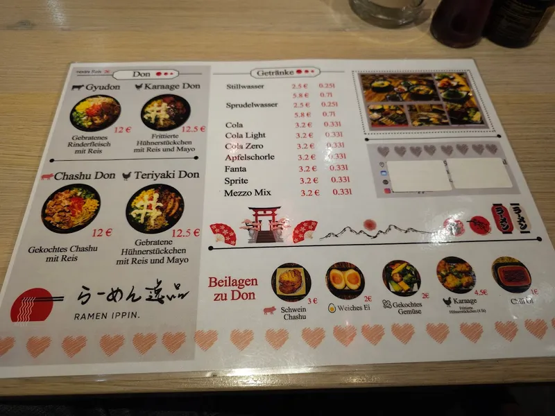 menu 2 of RAMEN IPPIN Dortmund
