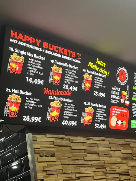 menu 2 of Happy Fingers Fried Chicken