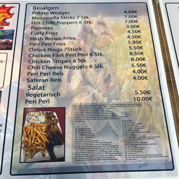 menu 2 of Peris Chicken nr 1