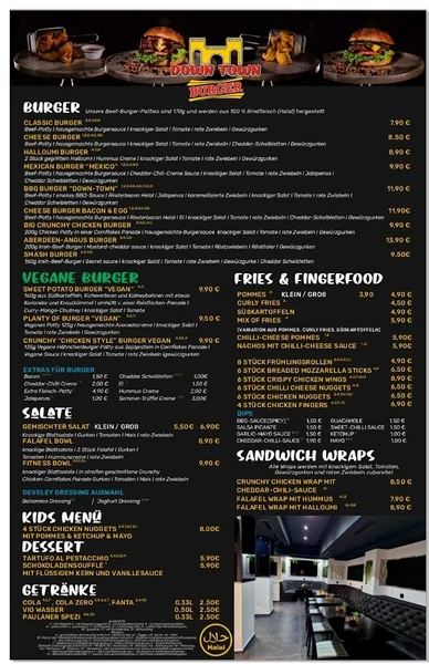 menu 0 of Downtown Burger