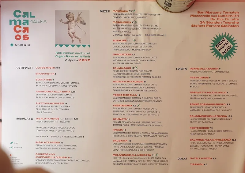 menu 2 of Pizzeria Calma Caos