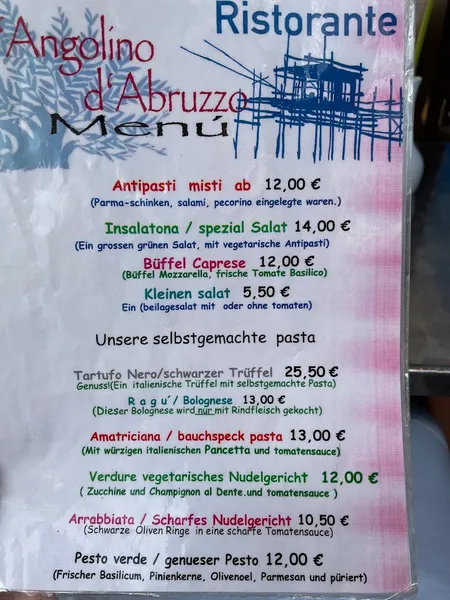 menu 1 of L'angolino D'abruzzo