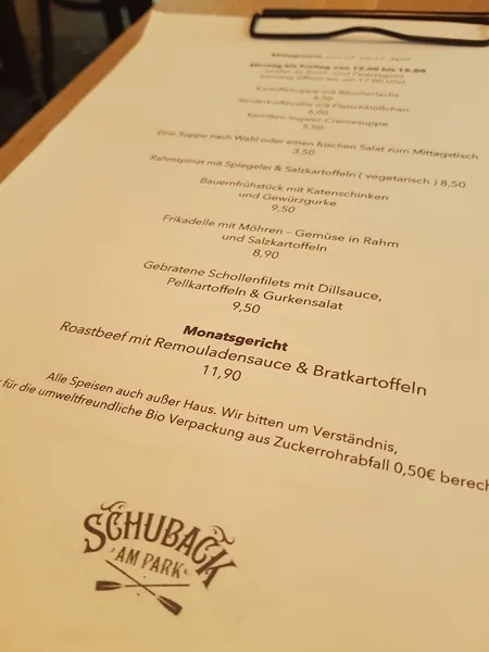 menu 0 of Schuback am Park