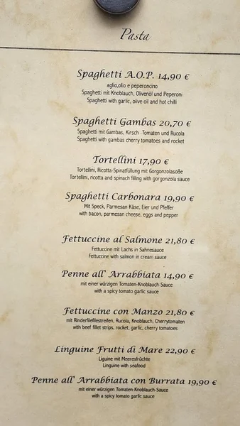 menu 0 of Mederrano