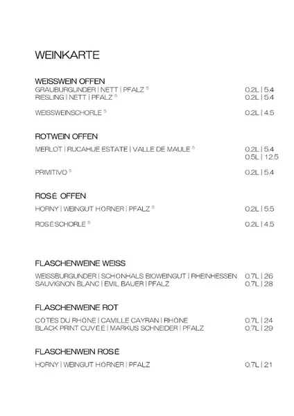 menu 2 of DAS PEACE Hamburg