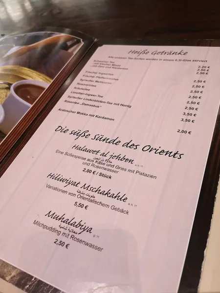 menu 2 of L'Amira Steindamm