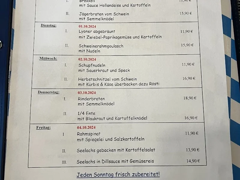 menu 0 of Bayerisches Schnitzel- & Hendlhaus Aubing