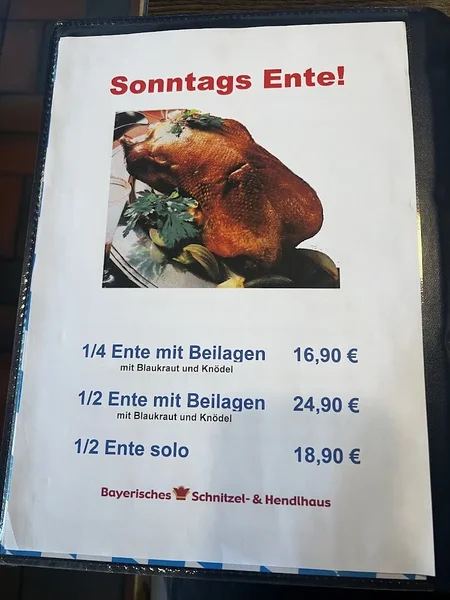menu 1 of Bayerisches Schnitzel- & Hendlhaus Aubing