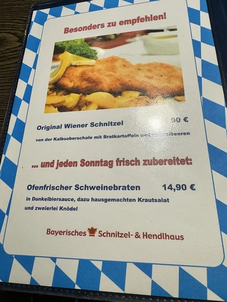 menu 2 of Bayerisches Schnitzel- & Hendlhaus Aubing