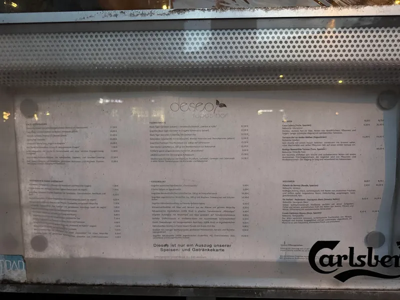 menu 0 of DESEO Tapas Bar Eppendorf