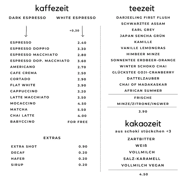 menu 1 of Café Goldzeit - Hausgemachte Kuchen / Kaffee / Frühstück