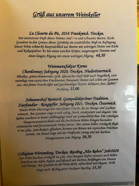 menu 0 of Weinstube Unmüßig