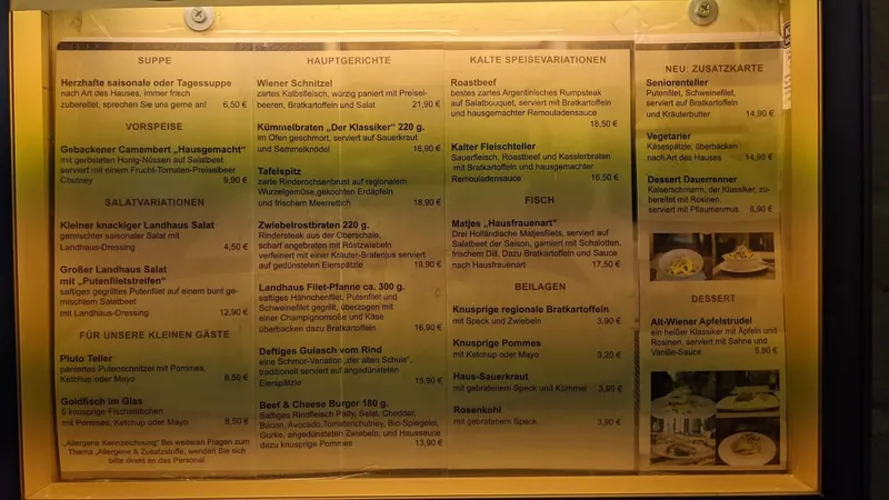 menu 1 of Landhaus Restaurant, Hamburg-Berne
