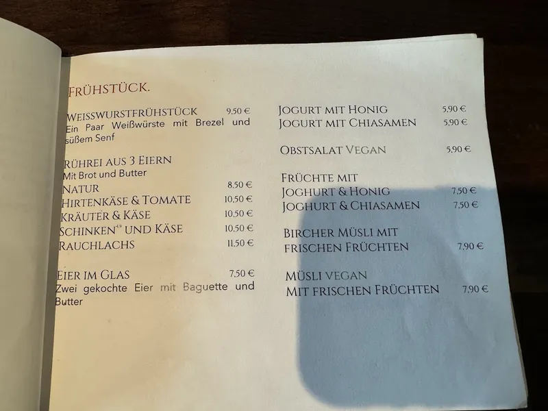menu 0 of LIST Café & Vinothek