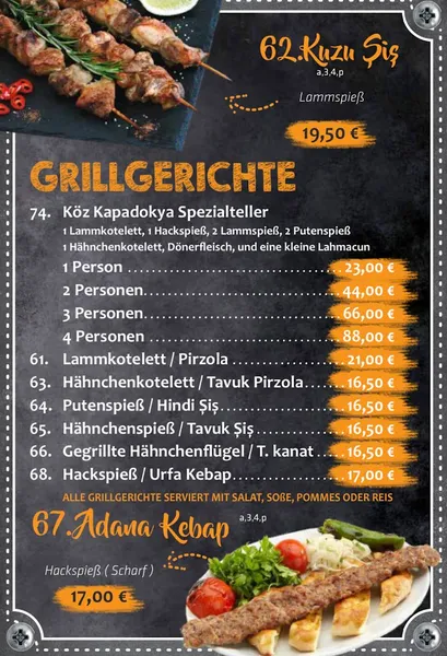 menu 0 of KÖZ KAPADOKYA RESTAURANT Hamburg